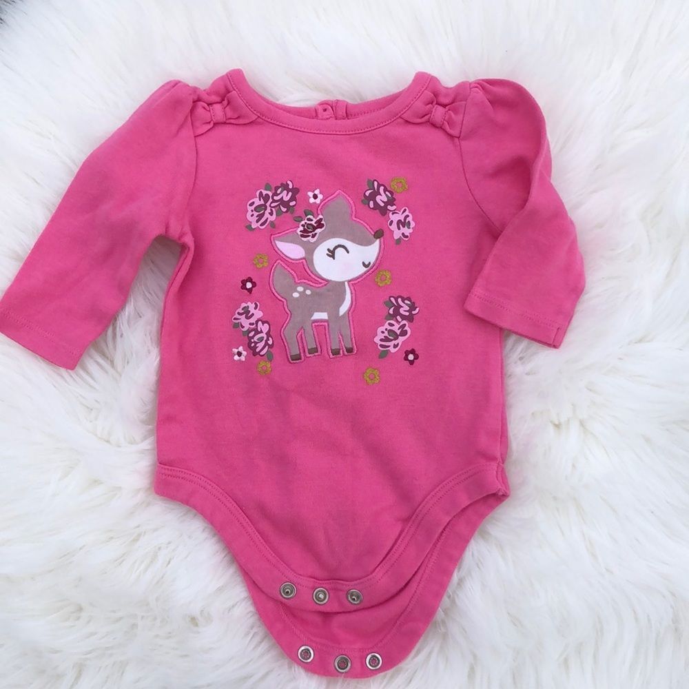 3/$25 🧁 Baby Infant Pink Long Sleeve Onesie 0-3 Months